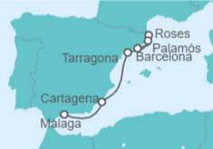 Itinerario del Crucero De Barcelona a Málaga - Siguiendo las huellas de los grandes pintores españoles Gaudí, Dalí y Picass - CroisiMer