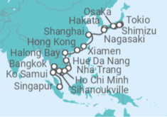 Itinerario del Crucero Desde Tokio a Singapur - Holland America Line