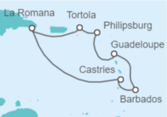 Itinerario del Crucero Santa Lucía, Barbados, Guadalupe, Saint Maarten, Islas Vírgenes - Reino Unido - Costa Cruceros