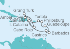 Itinerario del Crucero República Dominicana, Bahamas, Santa Lucía, Barbados, Guadalupe, Saint Maarten, Islas Vírgenes - ... - Costa Cruceros