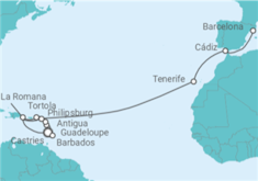 Itinerario del Crucero Desde La Romana (R.Dominicana) a Barcelona - Costa Cruceros