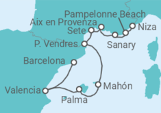 Itinerario del Crucero Francia - Azamara