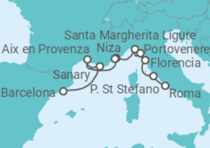 Itinerario del Crucero Desde Civitavecchia (Roma) a Barcelona - Azamara