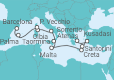 Itinerario del Crucero Desde Pireo (Atenas) a Barcelona - Azamara