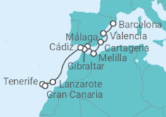 Itinerario del Crucero Islas Canarias - Azamara