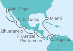 Itinerario del Crucero Colombia, Costa Rica, México, Estados Unidos (EE.UU.) - Azamara