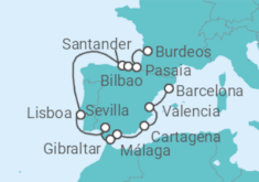 Itinerario del Crucero Desde Barcelona a Burdeos (Francia) - Azamara