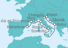 Itinerario del Crucero Desde Barcelona a Fusina (Italia) - Azamara