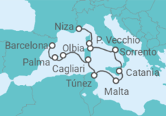 Itinerario del Crucero Desde Barcelona a Niza (Francia) - Azamara