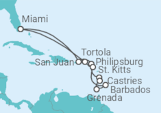 Itinerario del Crucero Saint Maarten, Santa Lucía, Barbados, Islas Vírgenes - Reino Unido - Azamara