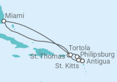 Itinerario del Crucero Islas Vírgenes - EEUU, Antigua Y Barbuda, Saint Maarten, Islas Vírgenes - Reino Unido - Azamara