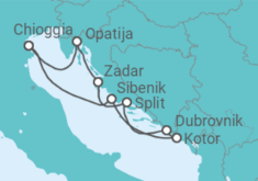 Itinerario del Crucero Croacia, Montenegro, Italia - Azamara