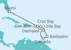 Itinerario del Crucero Guadalupe, Antillas, Barbados - Explora Journeys