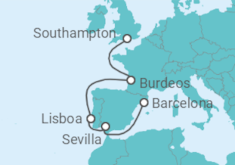 Itinerario del Crucero Desde Southampton (Londres) a Barcelona - Azamara