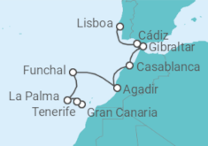 Itinerario del Crucero Islas Canarias - Azamara