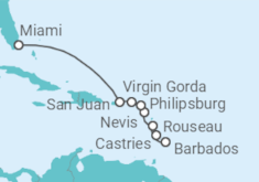 Itinerario del Crucero Santa Lucía, Saint Maarten, Islas Vírgenes - Reino Unido - Azamara