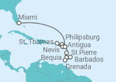 Itinerario del Crucero Caribe Sur - Azamara