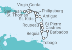 Itinerario del Crucero Caribe Oriental - Azamara