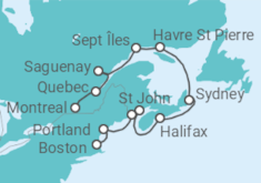 Itinerario del Crucero Desde Boston (EEUU) a Montreal (Canadá) - Azamara