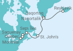 Itinerario del Crucero Desde Reykjavik (Islandia) a Montreal (Canadá) - Azamara