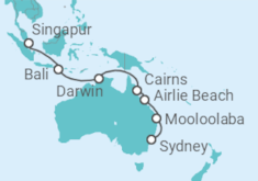 Itinerario del Crucero Australia, Singapur - Azamara