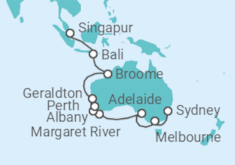 Itinerario del Crucero Desde Sydney (Australia) a Singapur - Azamara