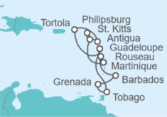 Itinerario del Crucero Islas Vírgenes, Antigua y Barbuda, St Maarten, Martinica, Guadalupe y Barbados - Costa Cruceros