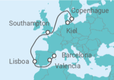 Itinerario del Crucero Dinamarca, Reino Unido, Portugal, España - MSC Cruceros