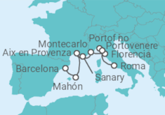 Itinerario del Crucero España, Mónaco, Italia - Azamara