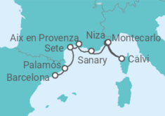 Itinerario del Crucero España, Francia - Azamara