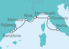 Itinerario del Crucero Italia, Mónaco, Francia, España - Azamara