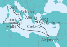 Itinerario del Crucero Islas Griegas, Malta y Egipto - Azamara