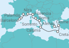 Itinerario del Crucero Desde Pireo (Atenas) a Barcelona - Azamara