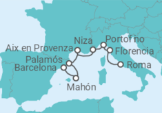 Itinerario del Crucero Italia, Francia, España - Azamara