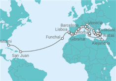 Itinerario del Crucero Grand Voyage: de Venecia a Miami - Azamara