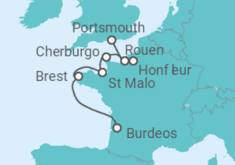 Itinerario del Crucero Francia - Azamara