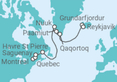 Itinerario del Crucero Desde Montreal (Canadá) a Reykjavik (Islandia) - Azamara