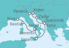 Itinerario del Crucero Croacia, Montenegro, Italia, Francia - Azamara