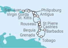 Itinerario del Crucero Caribe Oriental - Azamara