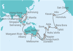 Itinerario del Crucero Grand Voyage:  Pacífico y Asía - Azamara