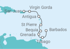 Itinerario del Crucero Caribe Oriental - Azamara