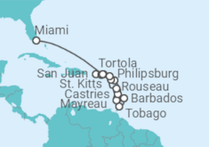 Itinerario del Crucero Caribe Oriental - Azamara