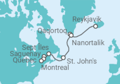 Itinerario del Crucero Desde Reykjavik (Islandia) a Montreal (Canadá) - Azamara