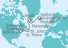 Itinerario del Crucero Desde Reykjavik (Islandia) a Montreal (Canadá) - Azamara