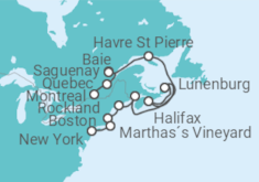 Itinerario del Crucero Desde Montreal (Canadá) a Nueva York - Azamara