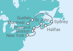 Itinerario del Crucero Canadá, Estados Unidos (EE.UU.) - Azamara