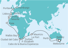 Itinerario del Crucero Vuelta al mundo - AIDA