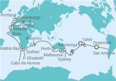 Itinerario del Crucero Vuelta al mundo - AIDA