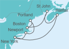 Itinerario del Crucero Estados Unidos y Canadá - NCL Norwegian Cruise Line