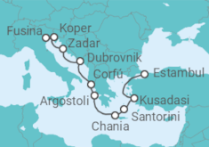 Itinerario del Crucero Grecia, Croacia, Turquía e Italia - Azamara